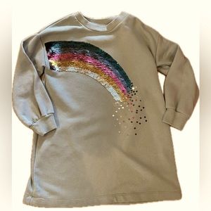 Light Green H&M Sweatshirt dress with rainbow sequins